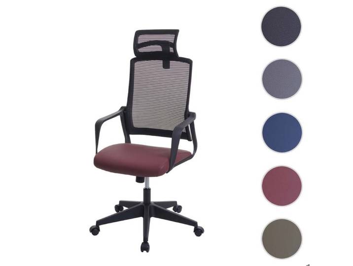 MCW Chaise de bureau MCW-J52 appui-tête ergonomique similicuir bordeaux