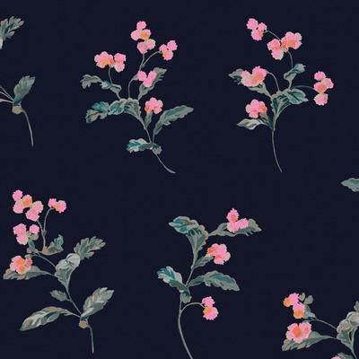 Vliestapete JOULES "Swanton Floral Midnight Navy", blau, B:0,52m L:10m, Vlies, Tapeten, floral