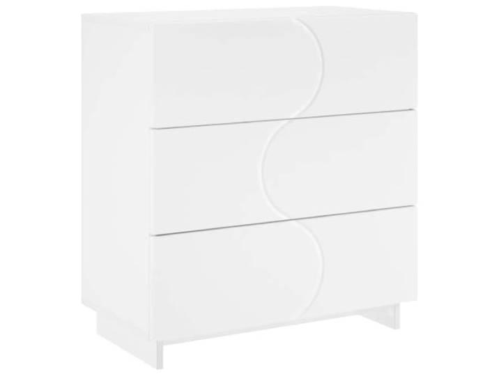 Foknhdi Sideboard Kommode Weiß 70x38x75 cm mit 3 Schubladen Drei geräumige Auszüge schaffen Ordnung in Schlafzimmer, Esszimmer oder Flur, während die Ablage Dekoration sicher trägt.