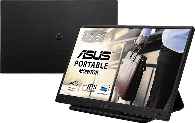 Monitor - Asus MB166C, 15.6", Full-HD, 50/60 Hz, 1 USB-C, Ultradelgado, Negro