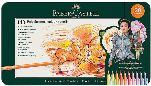 FABER-CASTELL Polychromos Farbstift 140er Metalletui dunkelgrün EG
