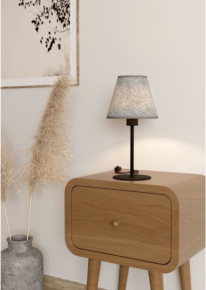 Eglo Lampe à poser noir et tissu gris Gris 0x40cm