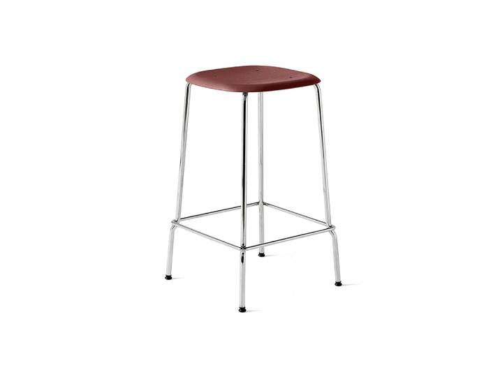 HAY Soft Edge 30 Low Barhocker Fall red, Chromgestell