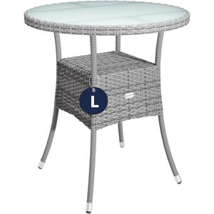 CASARIA Gartentisch 109728, grau, UV-beständig, rund, aus Glas, (Ø/H) 60 x 74 cm