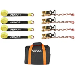 VEVOR Radspanngurt Befestigungsgurt (50,8 x 3048 mm) mit Hochleistungshake & 4540 kg Zugfestigkeit & 1512 kg Tragfähigkeit, Motorrad-Spannsystem Radsicherungsgurt Reifengurt für SUVs Anhänger Gelb
