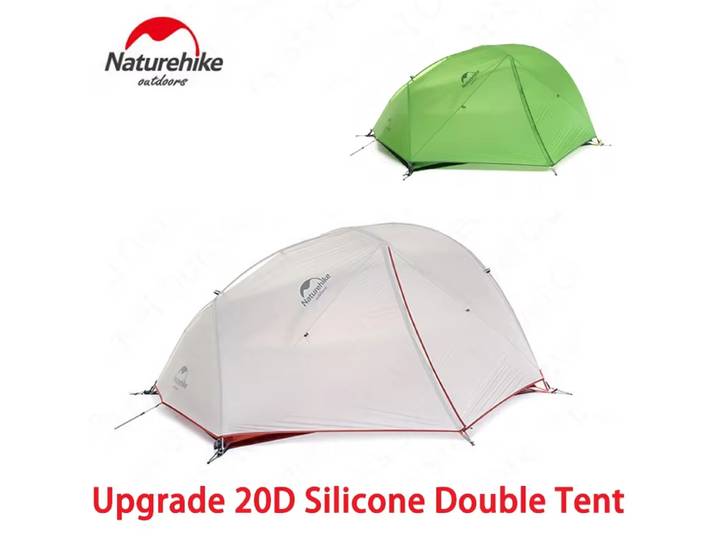 Tente de camping Naturehike Star River, en nylon silicone 20D, pour 2 personnes, 4 saisons, ultralégère, portable, pour la randonnée en plein air, avec tapis