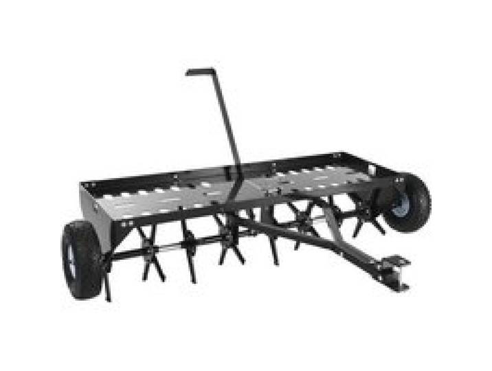 VEVOR Aérateur de Gazon Tracté 1220 mm, Aérateur de Pelouse pour Tracteur Tondeuse à Dents Creuses, pour Pelouse et Jardin, Capacité de Charge 68,04 kg, avec Attelage Universel, Plateau, Roues 270 mm