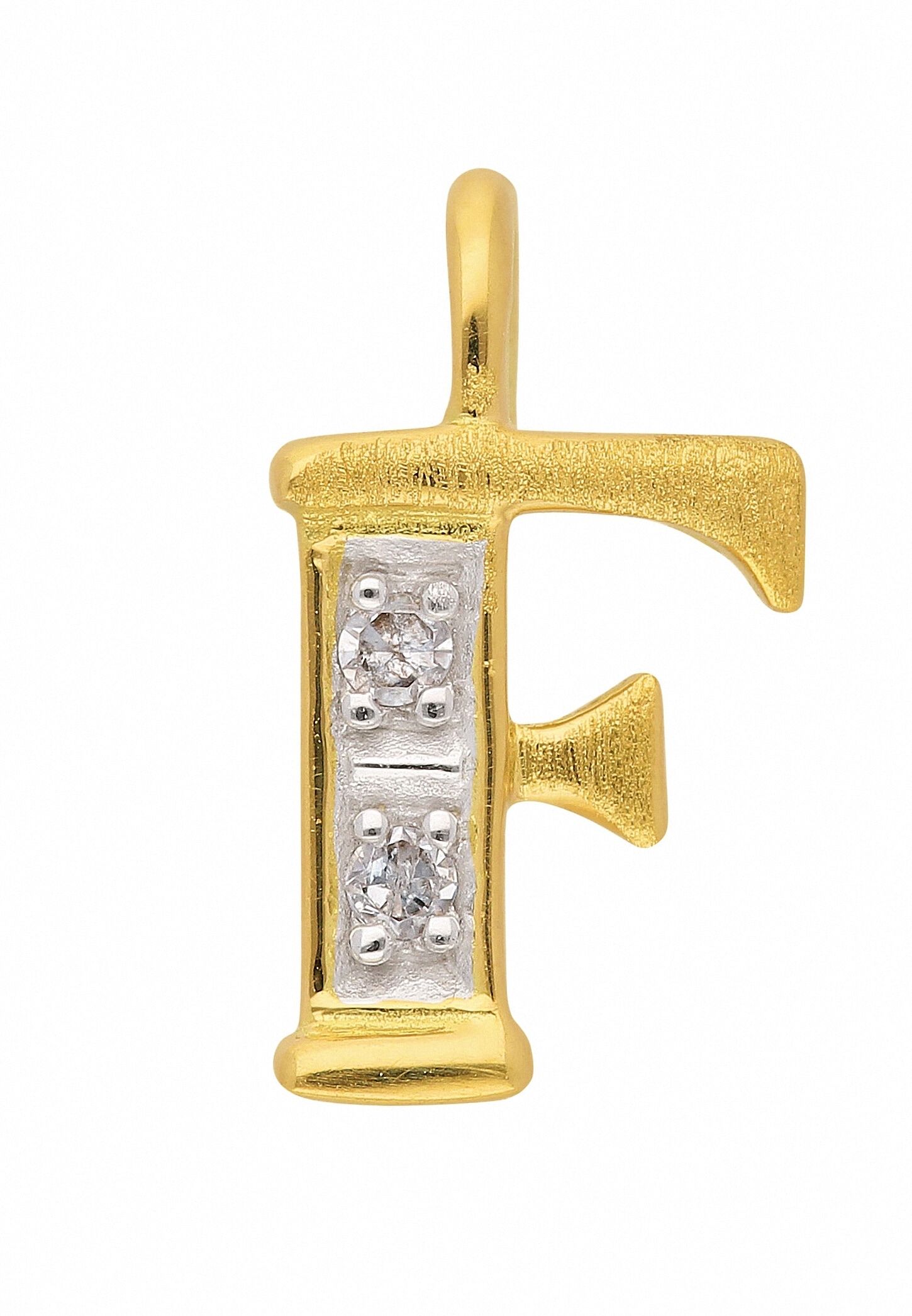 Buchstabenanhänger ADELIA´S "585 Gold Buchstabenanhänger mit Diamant", gold, Schmuckanhänger, Damen, 0,02 SI = kleine Einschlüsse F, Gelbgold 585, Buchstabenanhänger