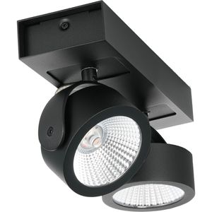 SLV Deckenstrahler Kalu, schwarz mit LED, 2-flammig, dreh- und schwenkbar, warmweiß
