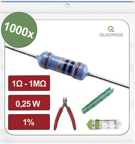 Quadrios 26P134 26P134 Metallschicht-Widerstand Sortiment axial bedrahtet 0.25W 0.01% 1000St.