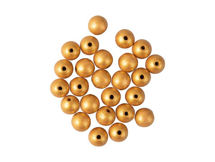 Rayher Holzperlen Gebohrt Matt ⌀ 1.2 cm 25 Stück