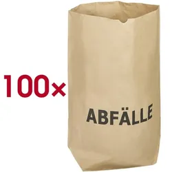 Wbv 70 L Papiersäcke naturbraun 100 Stück braun, 55x85 cm