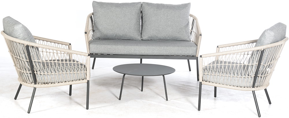 MUESING Lounge-Set Seaside Polyrope hellgrau Aluminium 16976985