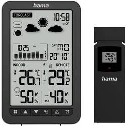 hama 00222219 Wetterstation Ko Samui, mit Außensensor, Funk, Wecker, Schwarz