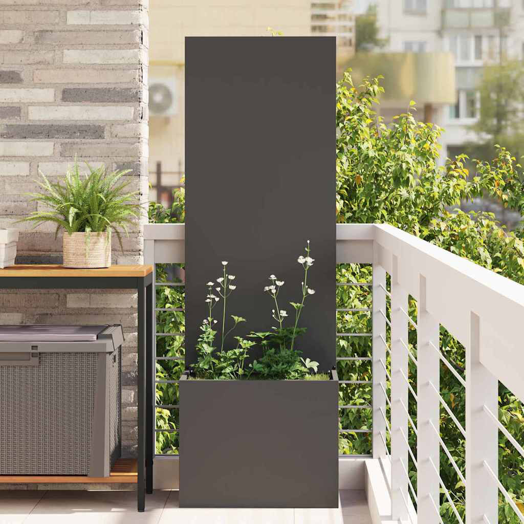 Brayden Studio Outdoor Planter Box Black 140cm H x 50cm W x 50cm D