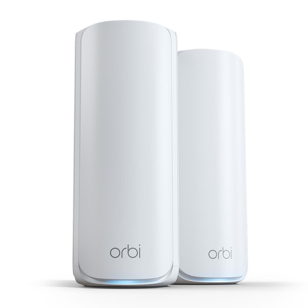 NETGEAR Orbi 770 Serie Tri-Band WiFi 7 Mesh-Netzwerksystem (RBE772) - Router + 1 Satellit-Repeater, Sicherheitsfunktionen, bis zu 11 Gbit/s, Abdeckung bis 360 m2, 100 Geräte, 2,5 GB Internetanschluss