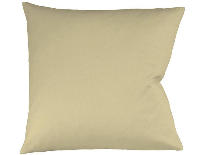 Kissenbezug FLEURESSE Colours Mako Satin, 100% Baumwolle, mit Reißverschluss , beige, B:40cm L:40cm, Mako-Satin, Mako-Satin, Kissenbezüge, Kissenbezug, Mako Satin, glänzend, glatt, Premium Qualität