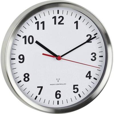 TFA Dostmann 60.3529.02 Funk Wanduhr 22 cm x 45 mm Aluminium Leisegang-Uhrwerk, Energiesparfunktion
