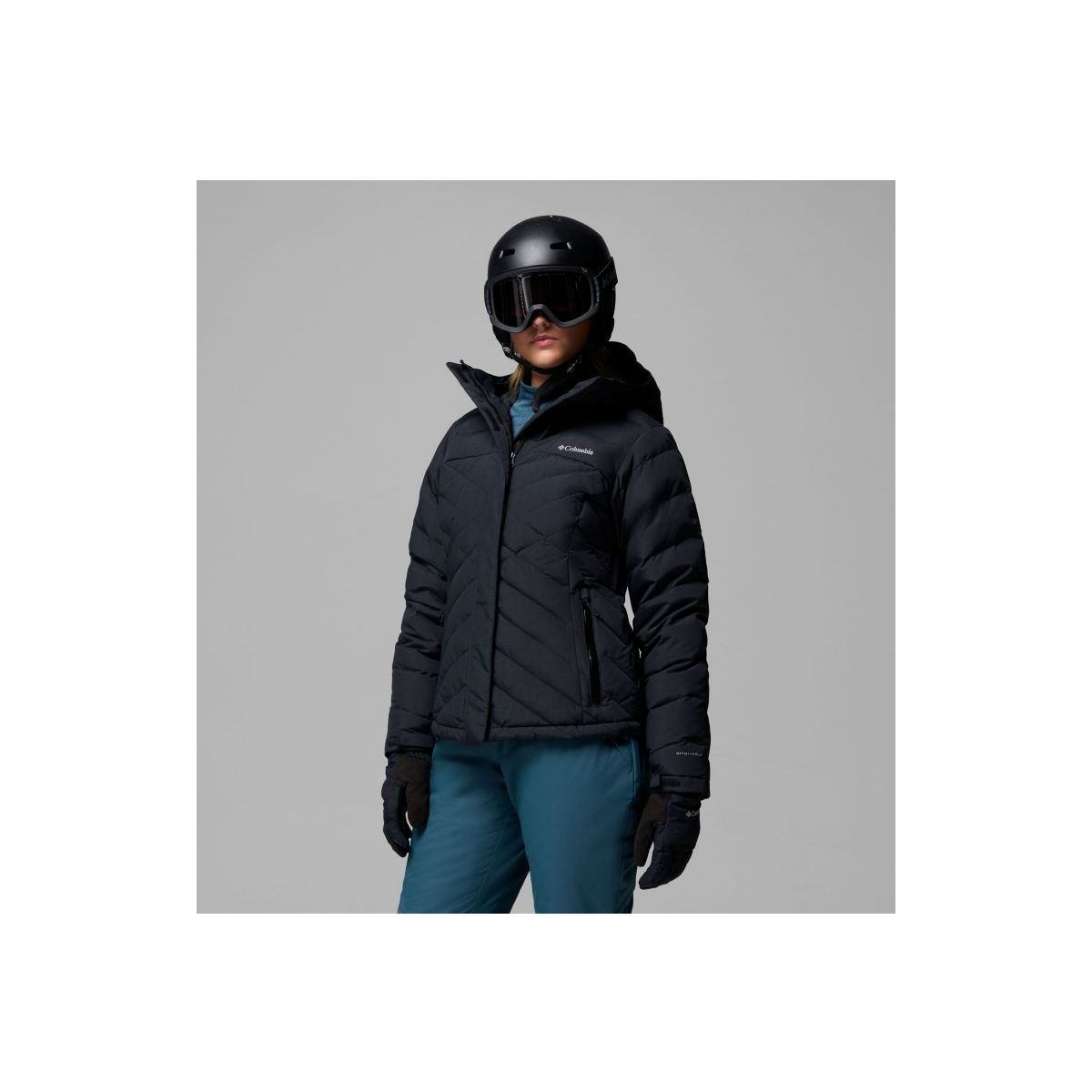 Columbia Women's Lay D Down V Hooded Ski Jacket black (010) L 213348-2133481-010-L