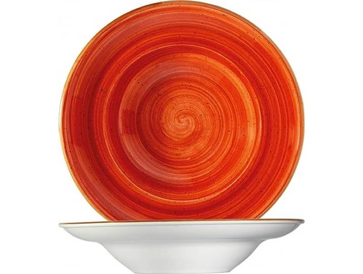 Bonna 6x Suppenteller Pastateller Speiseteller Essteller Salatteller Geschirr Teller tief 27cm 45cl Orange Creme Porzellan rund Aura Terracotta Gourmet Kantenschutz
