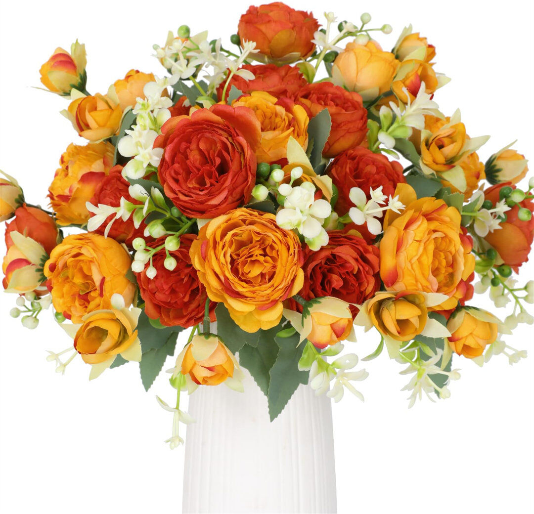 The Seasonal Aisle Artificial Faux Floral Orange