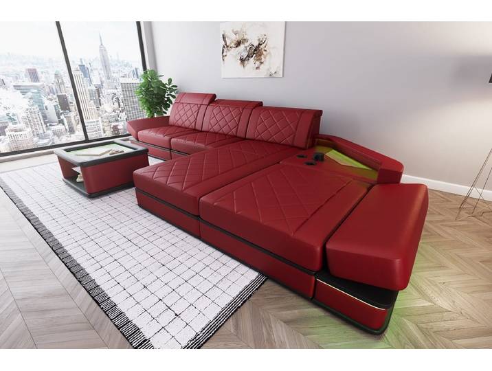 Ecksofa Perugia L-Form aus Leder