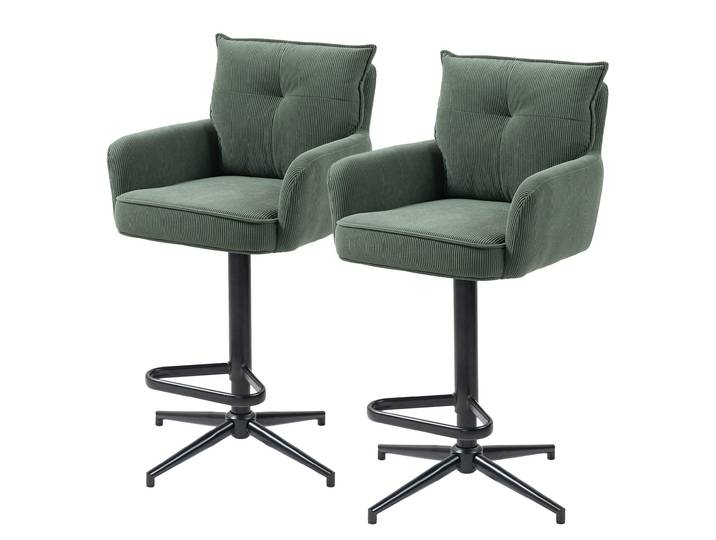 Drehbarer Barstuhl DIDRIP 2er-Set 54 x 100 x 58cm Dunkelgrün Sternförmig