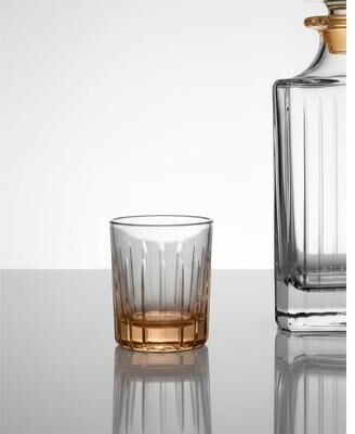Vivience Set of 6 Glass Timeless Shot Glasses, 2.7 oz Amber Shade on the Bottom