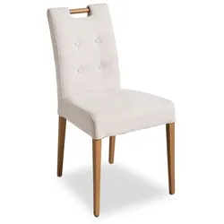 2er-Set [de]sign & more Stuhl Palermo Stoff Beige Creme
