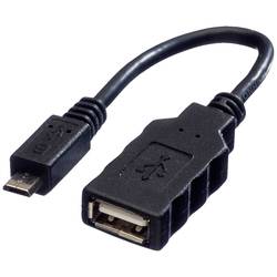 ROLINE USB 2.0 Kabel, USB 2.0 Typ Micro B - Typ A BU, OTG, 0,15 m 11.02.8311