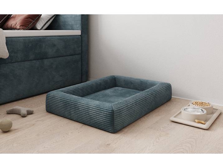 Hundebett Cordino 80 × 60 cm in Cord - 80x60 cm - Vintage Blau - Cord - Luxusbetten24