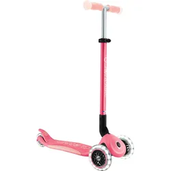 Globber Elite Lights Glow Dreirad Scooter höhenverstellbar mit LED Leuchtrollen pastellrosa