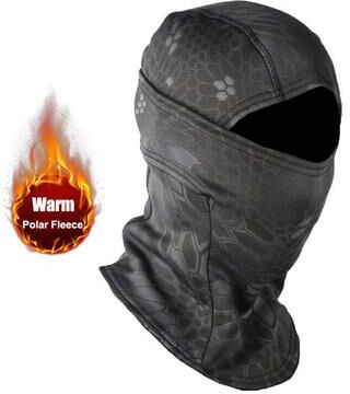 Modern Mode Marketplace Polar Fleece Camouflage Full Face Mask Winter Balaclava Ski Motorcycle Cycling Helmet Inner Cap Keep Warm Outdoor black Python