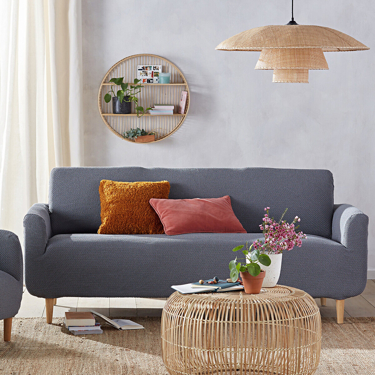 LA REDOUTE INTERIEURS Suspension en rotin diamètre 80 cm, LOLA