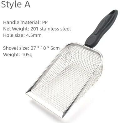 Uplifted Finds Stainless Steel Cat Litter Scoop Long Handle Metal Waste Shovel a
