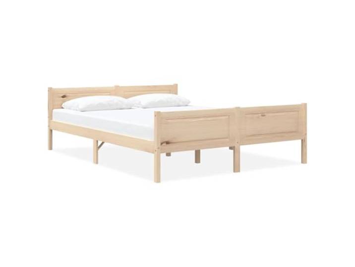 RJPLMFV Bettgestell aus massivem Kiefernholz, 160 x 200 cm Ohne Matratze, Lattenrost, robuste Konstruktion, modernes Design