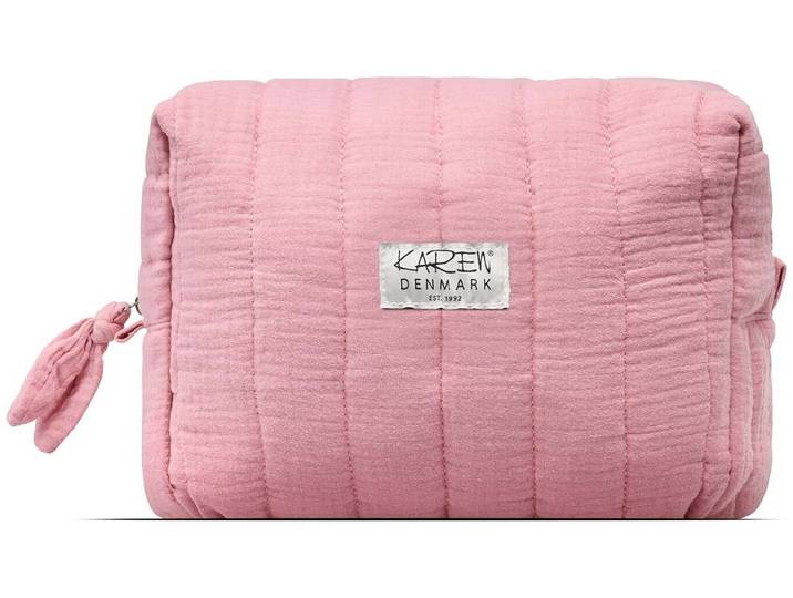 Karen Kulturtasche in rosa Steppmuster.