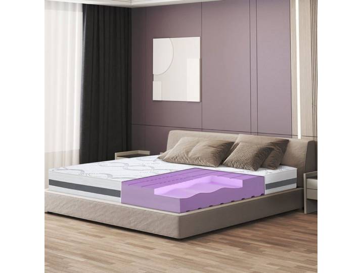 The White Stone Matelas 70x150 cm Hypoallergénique - epaisseur 25 cm - Propriétés orthopédiques et automodelantes - Produit en