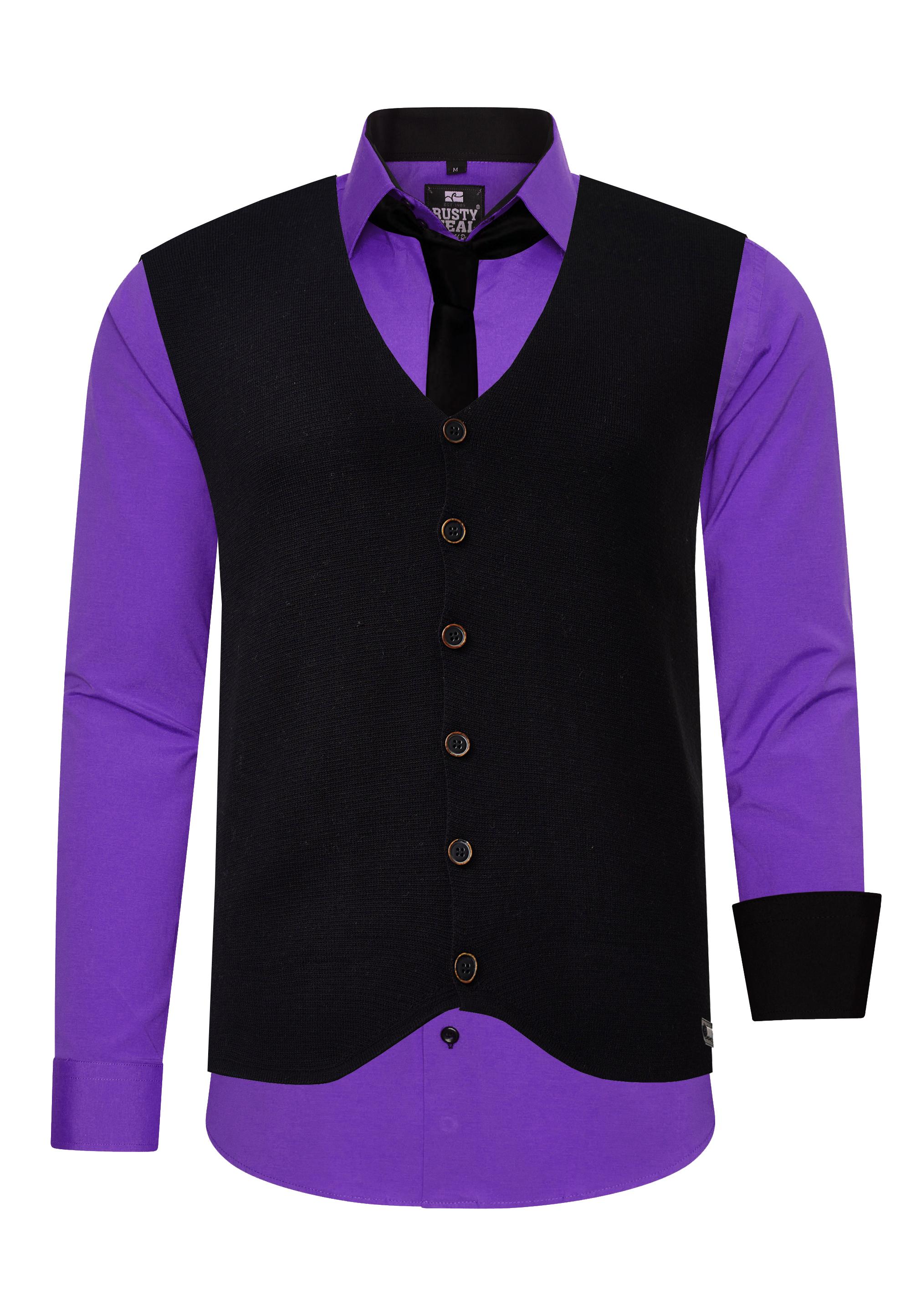 Shirt with vest and tie set of 3