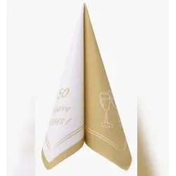 Airlaid Serviette Happy Years 50 Jahre in Gold, 40 x 40 cm, 50 Stück - APARTina
