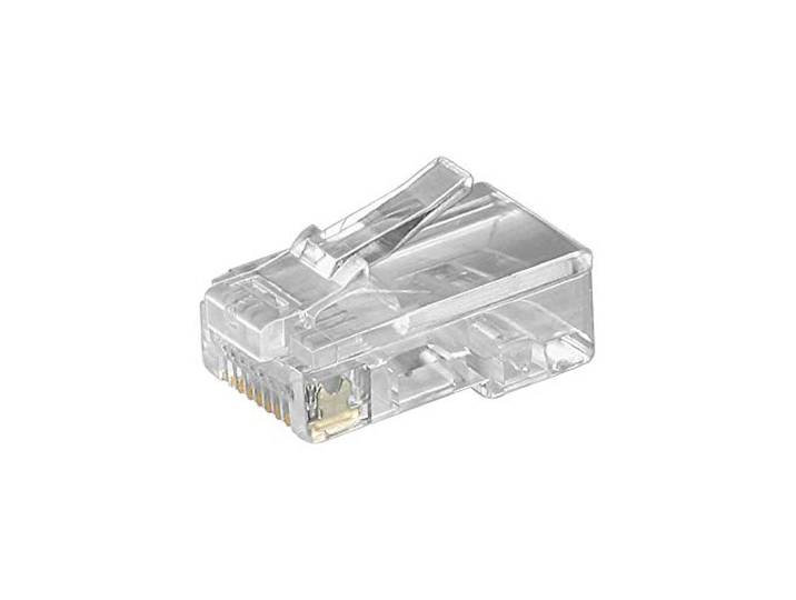 Goobay 50252 RJ45 westernstekker voor platte kabel, 8-polig - voor het krimpen op platte telefoonkabel, niet-afgeschermde versie