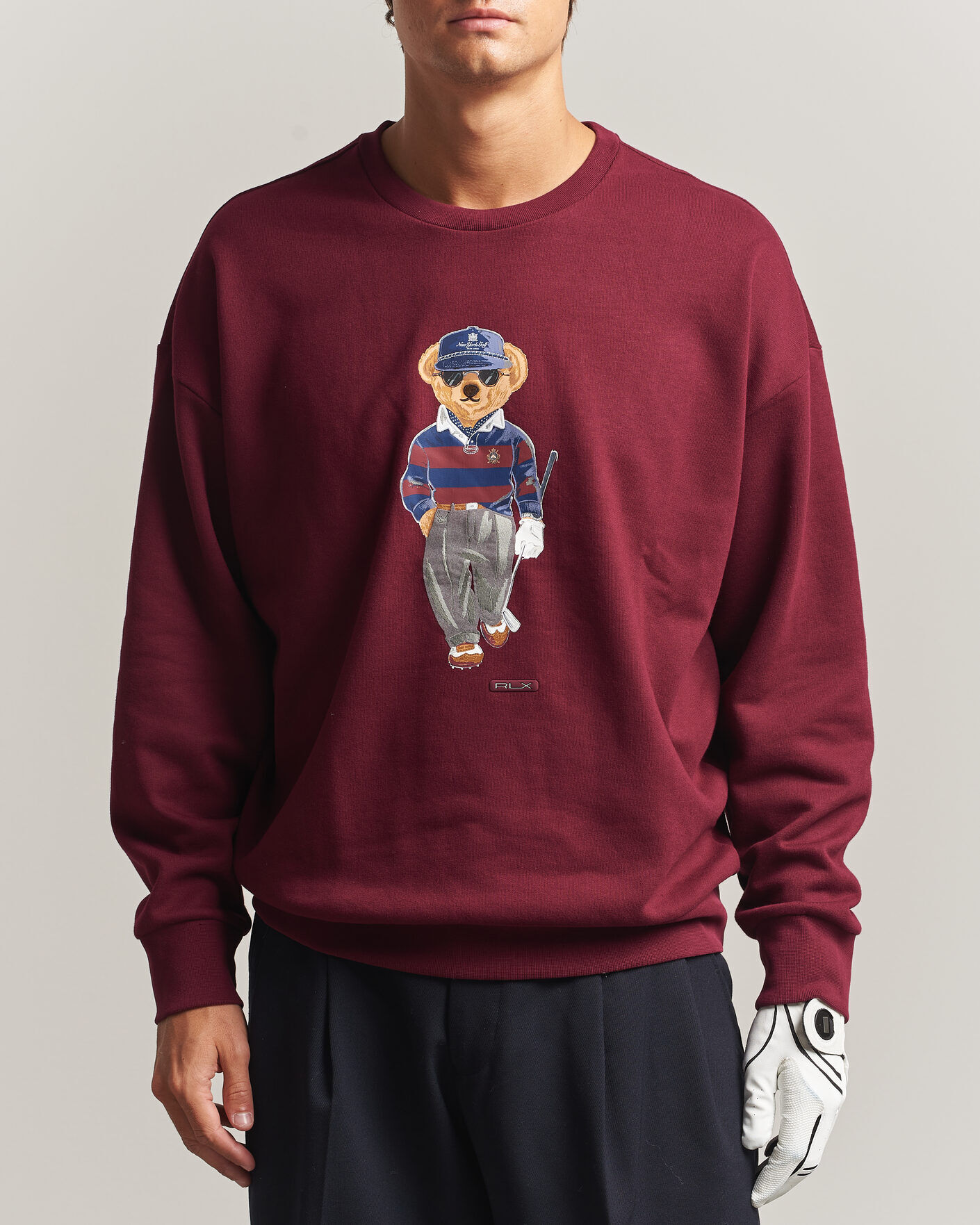 RLX Ralph Lauren Polo Ralph Lauren Magic Fleece Bear Sweatshirt Classic Wine men M Rød
