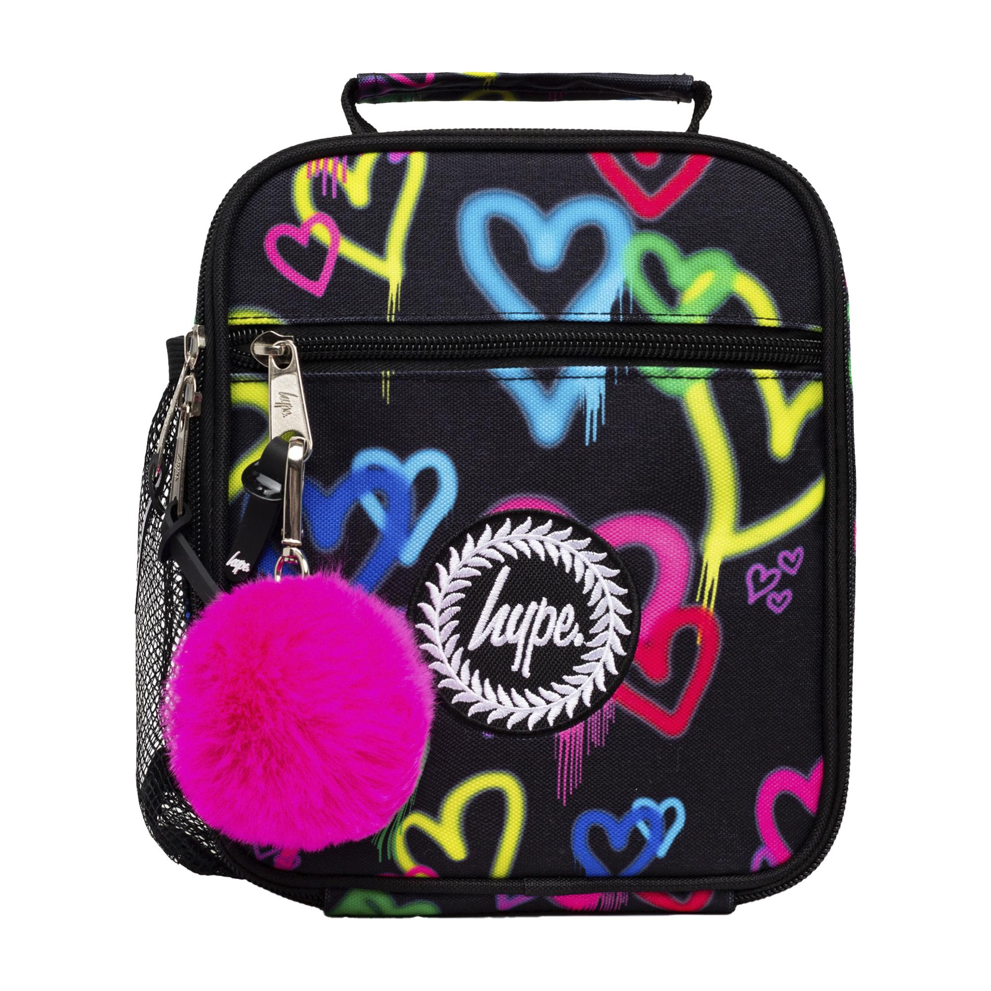 Kinderen Lunch Doos Zwarte Graffiti Harten | Thermisch Geïsoleerde Schooltas 4.5L