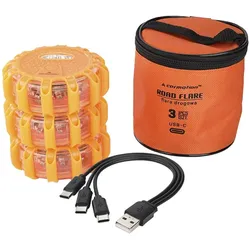 Carmotion LED Warnlampe Warnleuchte 3+12 LED Akku Set