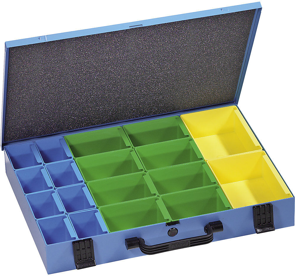 Sortimentskoffer aus Stahlblech, inkl. Systemdosen, HxLxB 133 x 472 x 340 mm eurokraft pro