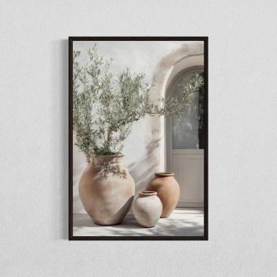 Uplift Picks Minimalist Olive Tree Canvas Wall Art Mediterranean Botanical Poster 13 50x70 Cm