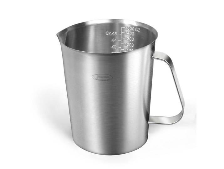 Messbecher Edelstahl 1500 ml, Silberfarben, Metall, Backen & Backzubehör, Messbecher