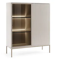 VITRINE SENTIERO 104 / 126 cm mit LED in Kaschmir