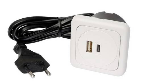 InterBär 9016-018.81 3fach USB-Ladesteckdose 1er Set mit USB, mit USB-C IP20 Weiß