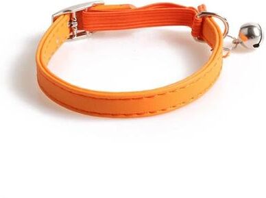 Uplifted Finds Cute Macaron Color Elastic Adjustable Pet Collar With Bell orange